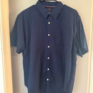 Jachs Blue Casual Button Down Shirt Short Sleeve
